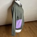 Pact Organic Sweatshirt Womens Medium Green Purple Colorblock Quarter Zip Photo 2