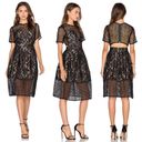 Elliatt  Velosity Dress Small Black Lace Midi Cocktail Wedding Formal Cut Out Photo 1