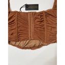 Brooklyn Karma  Magnolia Coffee  Mesh Corset Crop Top Sz L Women Photo 3