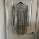 Wilfred Aritzia  Gray Beige Silk Bossut Long Sleeve Button Down Mini Dress Photo 4