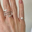 American Vintage Vintage “Nicolette” Pearl Pinkie Ring White Silver Clear Minimal Neutral Simple Photo 0