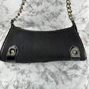 Eric Javits Black Woven Shoulder Bag Purse Black Patent Leather Gold Chain Strap Photo 1