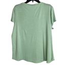 Soho  Women's Mint Green Split V-Neck Short Cap Sleeve Blouse Size XL Photo 1