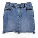 Cotton On Cotton:On Denim Blue Jean Mini Skirt Womens Size 6 Frayed Hem With Pockets Photo 0