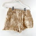 PacSun  Sand Tie Dye High Waisted Frayed Denim Festival Shorts Beige Tan 6 Photo 6