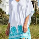 NWT Cabana Life St Pete Embroidered SPF Cover Up White Turquoise Tassel Size S/M Size M Photo 13