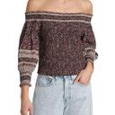 Veronica Beard  NWT Rosalinda Smocked Off The Shoulder Top in Dark Plum Size S Photo 0