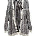 BKE  Buckle Cardigan Womens XS Black Cream Knit Open Flyaway Sweater Western Photo 0