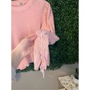 Free People  Tasha Pastel Pink Waffle Knit Top Size Large Photo 2