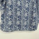 Nicole Miller  Linen Button Up Shirt Coral Reef Print Blue White Beachy Size M Photo 5