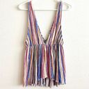 Urban Outfitters  Isla Plunge Babydoll Rainbow Stripe V Cut Tank Top Size Small Photo 14