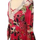 cupio  Ladies Size M Pink Floral Flutter Bell Sleeve Knit Dress mixed media sleev Photo 2