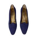 Saint Laurent Yves  YSL Vintage Ribbed Navy Silk Pumps 7M Heels 2.25" Photo 2