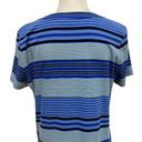 Talbots Shirt Dress Summer Cotton Knit Size Medium Blue Nautical Stripe Photo 7