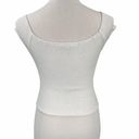 Brandy Melville Casual White Elastic Scoop Neck Crop Top Photo 4