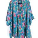 Vintage Val Mode Lingerie Womens Floral Kimono Robe and Cami Set blue Sz Medium Photo 1