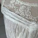 Edge Romantic Lace Sheer Top Tank Off White Cream Shirt Womens Small Photo 2