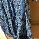 Olivaceous  Floral Ruffle Tiered Pocket Babydoll Dress Blue Medium Photo 3