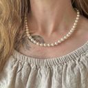 American Vintage Vintage “Clementine” White Knotted Pearl Necklace 19” Gold Marquis Fishhook Classic Photo 9