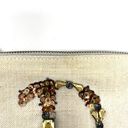 Anthropologie Miss Albright Initial D Jeweled Sequins Canvas Tweed Wristlet Photo 1