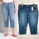 Lane Bryant NWT  Signature Fit Boyfriend Capri Jean Light Wash Paint Splatter 20 Photo 1