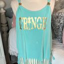 Comfort Colors Tank Fringe Swim Coverup  Shirt Womens Medium Beach Top Photo 1