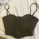 ZARA Bustier / Corset Crop Top Khaki Photo 3