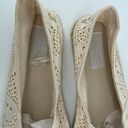 West Loop Women’s Creme Fabric Crochet Slip On Espadrille Flats Large 9/10 Photo 3