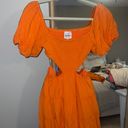 Sky to Moon Orange Cutout Dress Photo 0