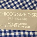 Chico's Chico’s So Slimming Petite Brigitte Gingham Ankle Pants Nablus white size US 6 Photo 8