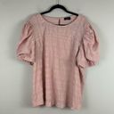 Milk and Honey  | Light Pink Textured Puff Sleeve Blouse Size 2X Photo 0