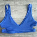 Aerie Crinkle Bikini Set Scoop Cut Out Top High Cut Cheeky Bottom Blue Size XL Photo 4