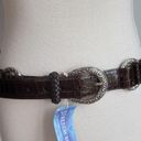 Brighton , New, Leather Stretch Brown Braided O-Ring Concho Belt, Size 34 Photo 12