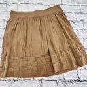 The Loft Ann‎ Taylor Women Tan Cotton Pleated Casual Skirt Size 4 Pull-On Lined Photo 0