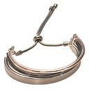 Macy's NEW Tri Color ADJUSTABLE BOLO BRACELET Rose Gold, Gunmetal & Silver Plate NWOT Photo 2