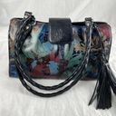 Patricia Nash  Womens Rienzo Satchel Purse Multicolor Dark Floral Leather Tassel Photo 3