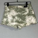 Aeropostale  High Waisted Shorty green white bleached raw hem denim jean shorts Photo 3