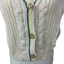 American Eagle Size M Sweater Vest Cream Button Up Cable Knit Academia NEW Photo 2