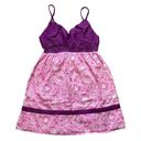 Disneyland Resort Babydoll Dress Size Large Pink Paisley‎ Mickey Spaghetti Strap Photo 0