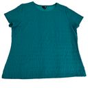 East 5th essentials Crew Neck Short Sleeve Teal Shirred Top Size 2X Photo 2