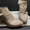 American Eagle Gray Strap Buckle Open Back Bootie Size 10 - 3.5” Heel Photo 0