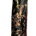 Honey Punch  Asian Print Robe Duster S Black Floral Long Sleeves Belt Loops Photo 4