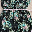 Iris Boho Black Floral Romper With Pockets Size Large Photo 6