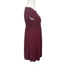 Eileen Fisher  Knit Wool Dress Empire Waist Burgundy Mini Short Sleeves Womens S Photo 1