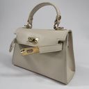Vera Pelle Small Cream Handle Bag with a Strap | Made in Italy  Photo 1