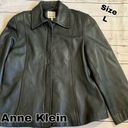 Anne Klein  size L Large 100% leather black jacket Photo 1