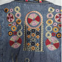 Coldwater Creek Vtg Y2K  Boho Geometric Embroidered Denim Open Front Jacket M Photo 2