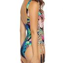 PilyQ  BLACK FLORAL Aralia Lace Up Reversible Lola One Pice Swimsuit Photo 3