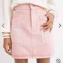 Madewell NWT  Pink Denim Garment Dyed High Waist Skirt Small - Waist 26 Photo 0