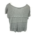 Edge Eri + Ali Womens Scoopneck Shirt Short Sleeve Raw  Stretch Pocket Gray Small Photo 3